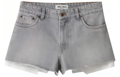 MIU MIU FW23 Denim Shorts Women's Gray
