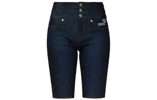 EVISU Denim Shorts Women's Dark Blue Moderate Straight Fit Pants