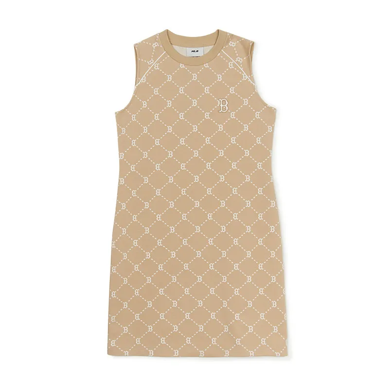 MLB Monogram Boston Red Sox Sleeveless Dress Women's Light Beige