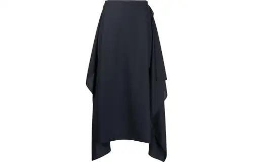 Bassia draped wool skirt