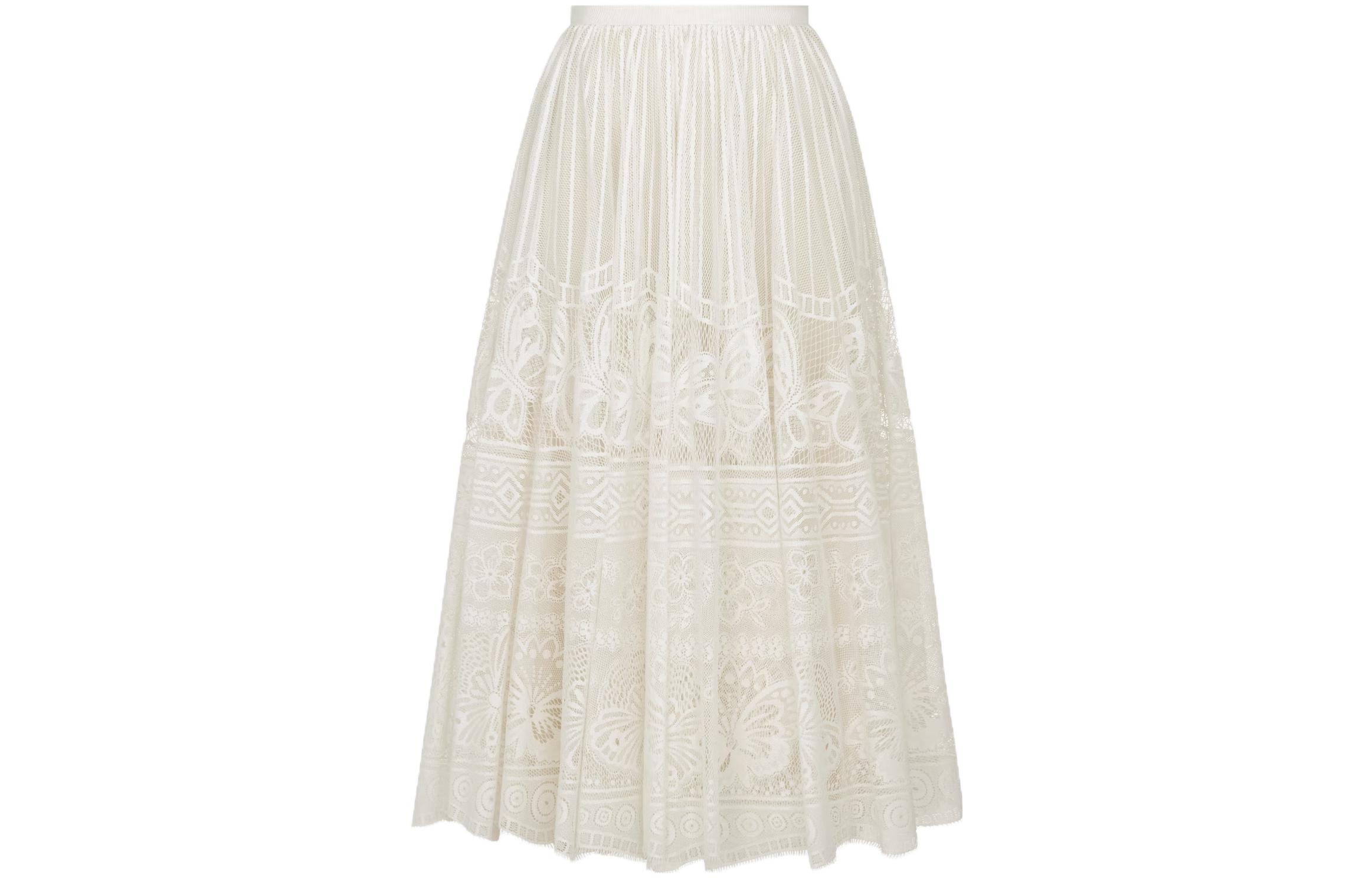 DIOR SS24 Casual Long Skirt Women's Ecru
