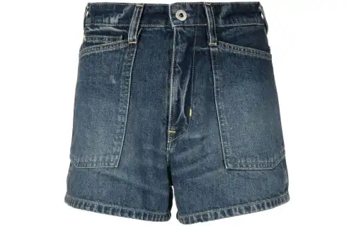KENZO Logo Patch Denim Shorts