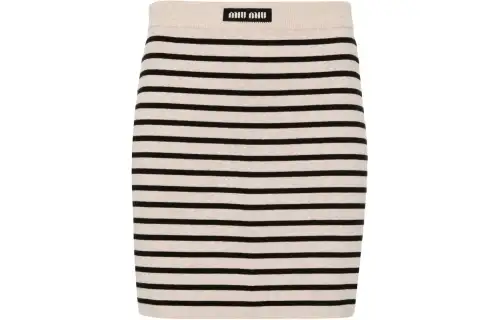 MIU MIU Striped Knitted Mini Skirt