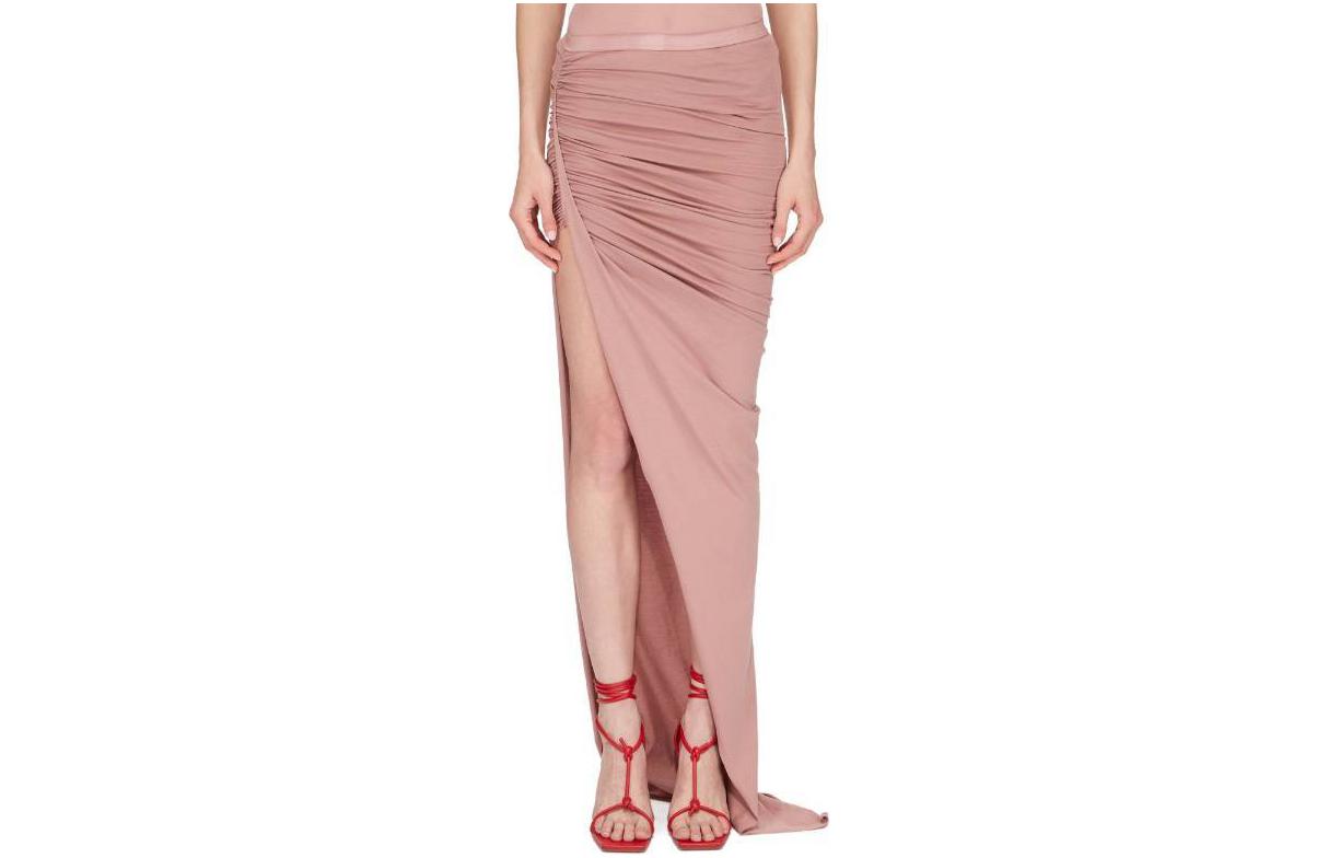RICK OWENS/RO Lido Edfu Skirt Classic Cotton Jersey Casual Long Skirt Women's Pink