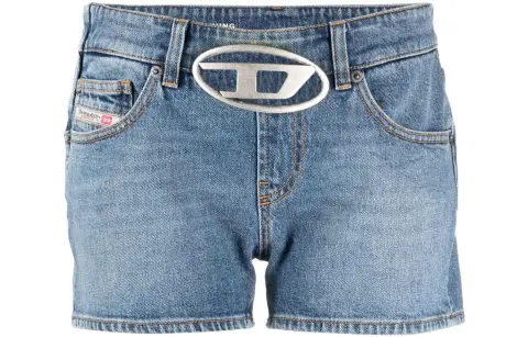 DIESEL Cut Out Buckle Denim Shorts 'Blue'
