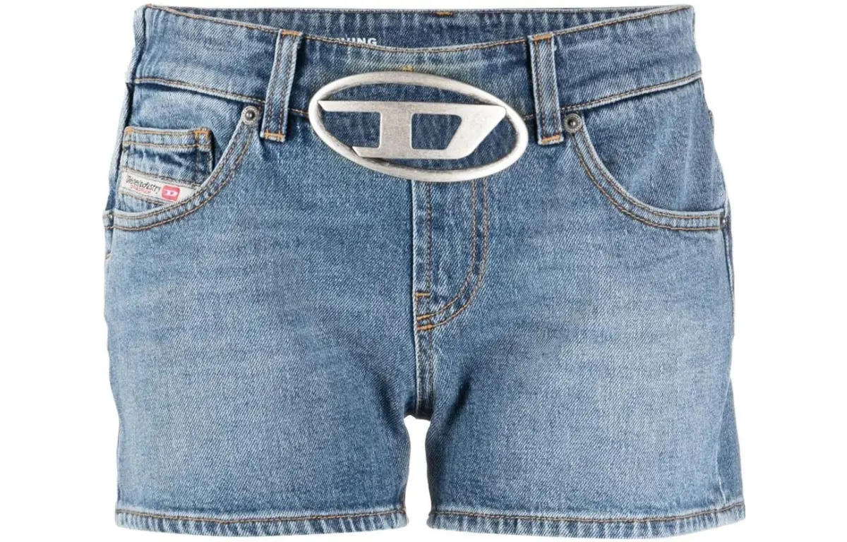 DIESEL Cut Out Buckle Denim Shorts 'Blue'