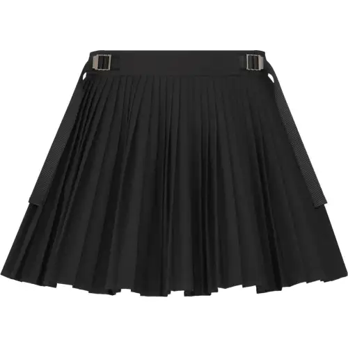 Christian DIOR Logo Engraved Pleated Mini Skirt