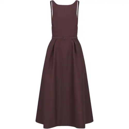 DIOR Sleeveless Dress Women's Plum Red
