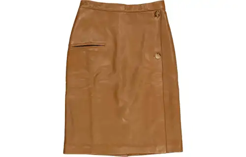 Fendi Button Detailed Leather Skirt