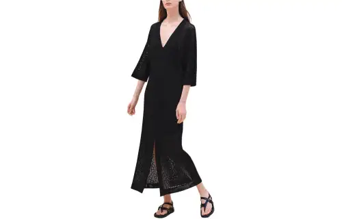HERMES Long Sleeved Dress Women's Black