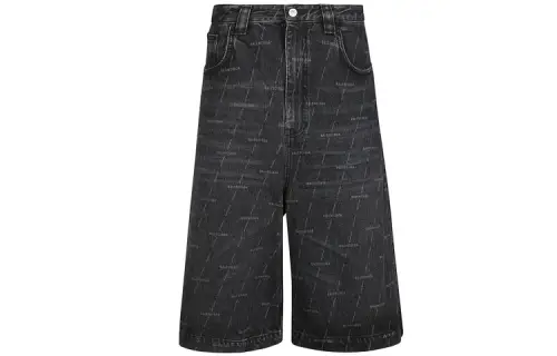 Balenciaga Stone Kick Skate Logo Shorts 'Black'