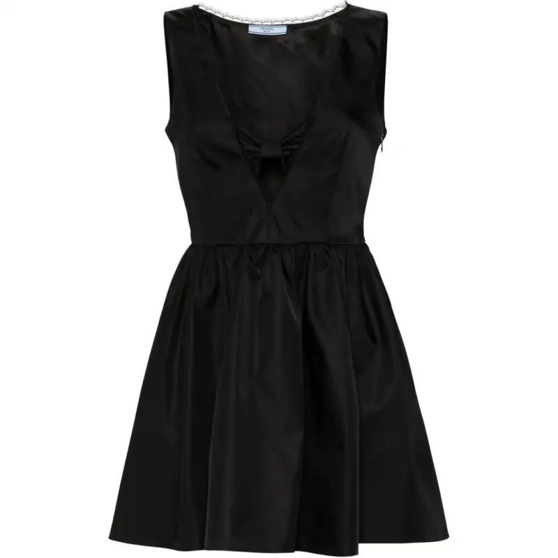 PRADA Re Nylon Bow detail Mini Dress