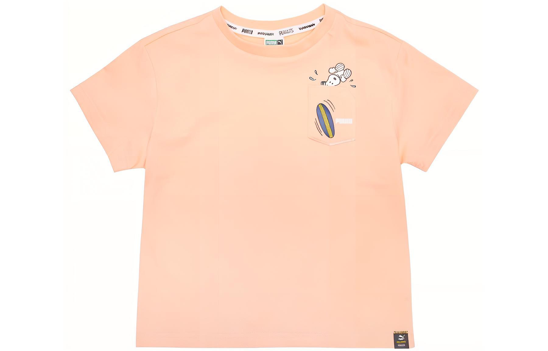 Женские футболка PUMA PUMAPEANUTS TLogo (бежевый)