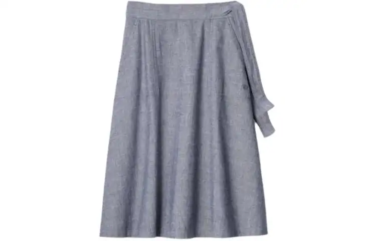 UNIQLO X JW Anderson Uniqlo Jw Anderson Co Branded Series Casual Long Skirts Women's Sea Blue Moderate Mid Length A Line Skirt