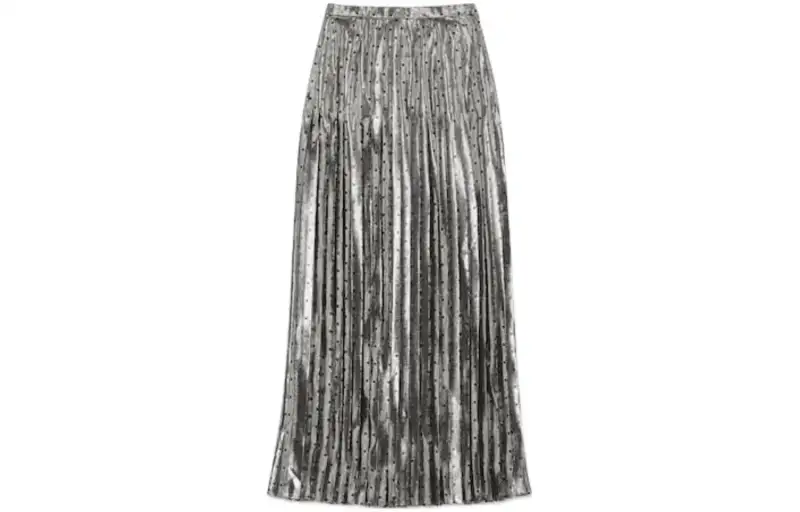 GUCCI Metallic Pleated Skirt