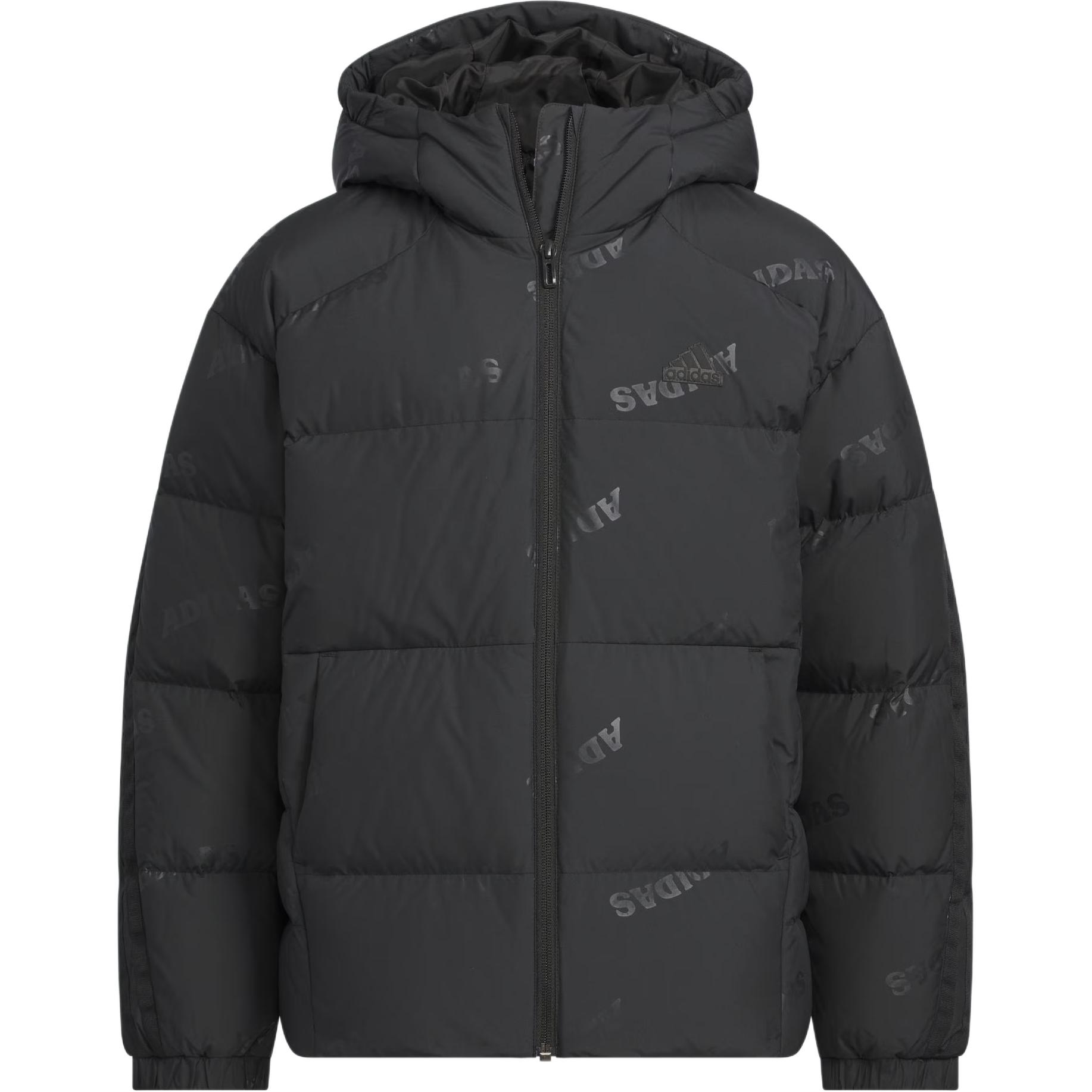 Детская куртка-пуховик adidas Allover Print Down Jacket (черная)
