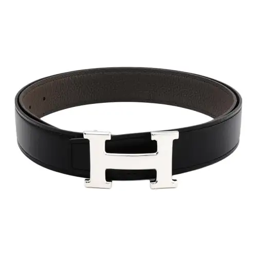 HERMES Constance Cow Leather Belts Men's Width 3.2cm