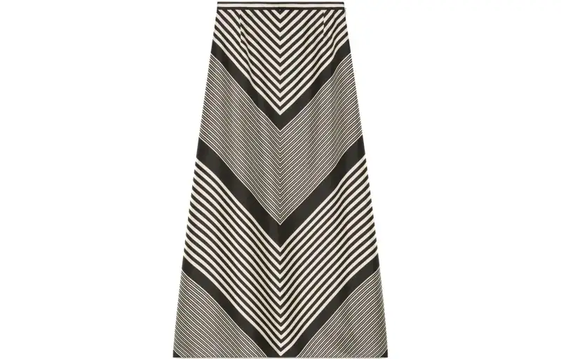 【Previous Season】diagonal stripe print A-line skirt