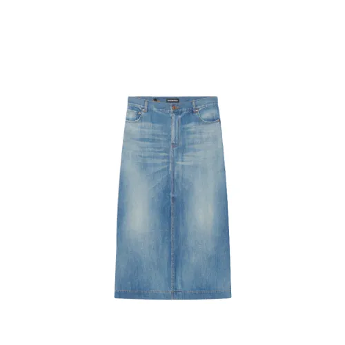Balenciaga FW21 Denim Short Skirts Women's Blue