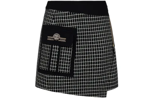 EVISU Casual Short Skirts Women's Black Moderate Short A Line Skirt