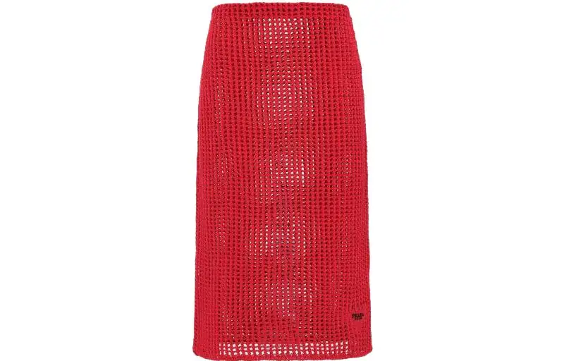 PRADA SS23 Casual Long Skirt Women's Red