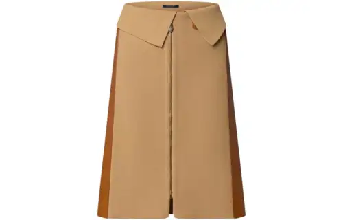 LOUIS VUITTON Casual Long Skirts Women's Brown Moderate Mid Length A Line Skirt