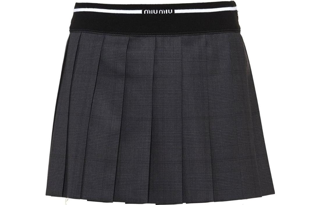 Женская юбка MIU MIU MIU SS23 Logo (серая)