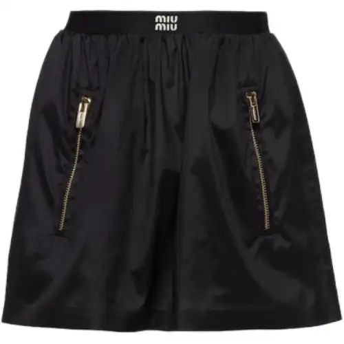 MIU MIU Casual Short Skirts Women's Black