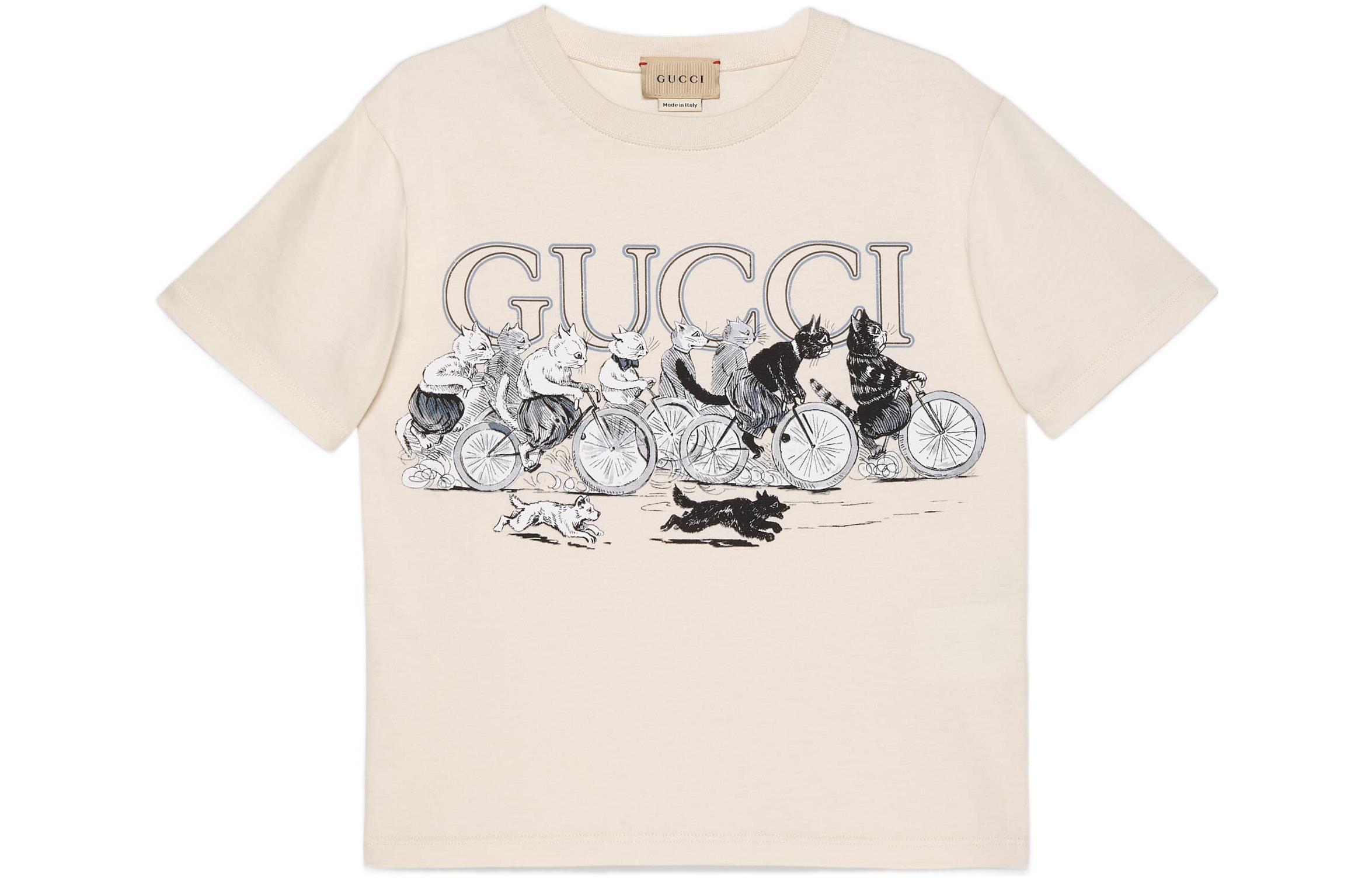 GUCCI Gucci, T-shirt, children's bike with a round collar, children's clothing, with your logo imprint