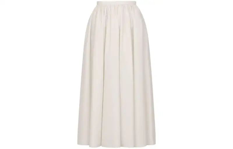 DIOR FW23 Flared Mid Length Skirt Casual Long Skirt Women's Apricot