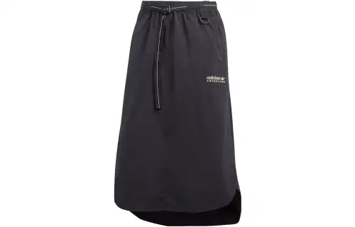 Adidas Originals Casual Long Skirts Women's Black Moderate Mid Length A Line Skirt