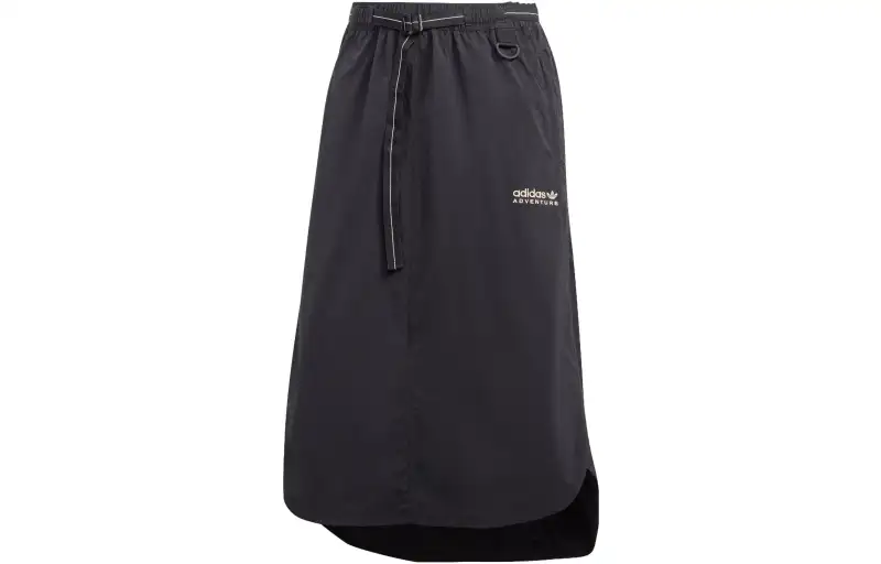 Adidas Originals Casual Long Skirts Women's Black Moderate Mid Length A Line Skirt