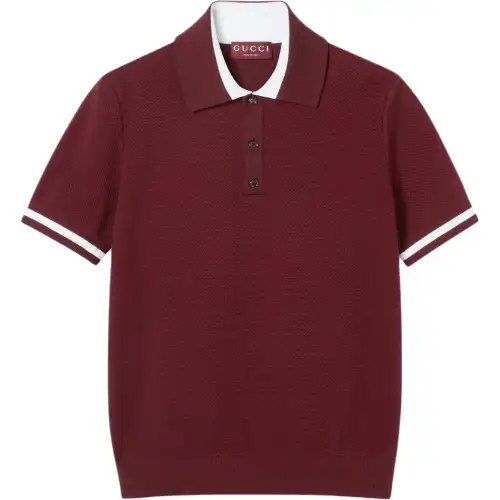 GUCCI Cotton Piquet Polo Shirt With Intarsia