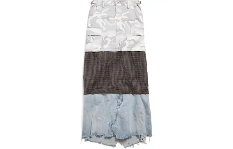 Balenciaga Casual Long Skirt Loose Fit Women's Multicolor