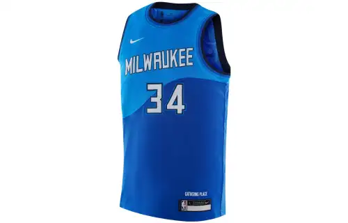 Nike T-shirt Bucks CITY EDITION Antetokounmpo children's basketball uniform children's style