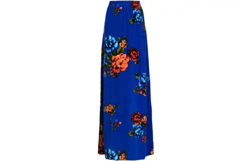 Vetements floral-print velvet maxi skirt