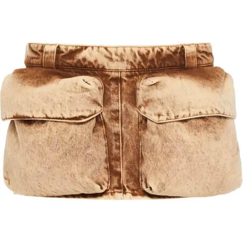 MIU MIU Casual Short Skirts Women's Light Brown