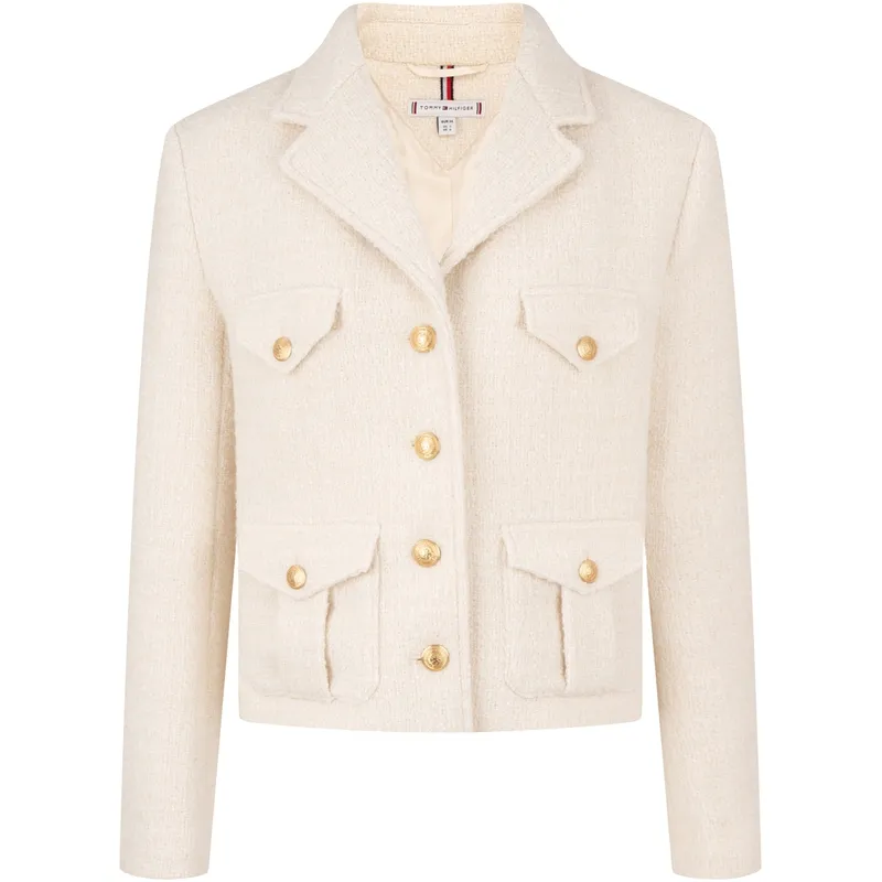 Tommy Hilfiger Business Suit Short Coat Women's Ecru