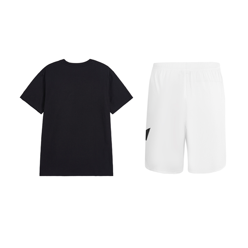 Li Ning Casual Sportswear Unisex Black Top+White Pants