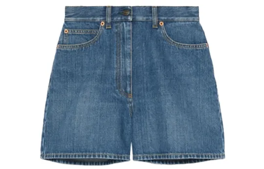 Horsebit-detail denim shorts