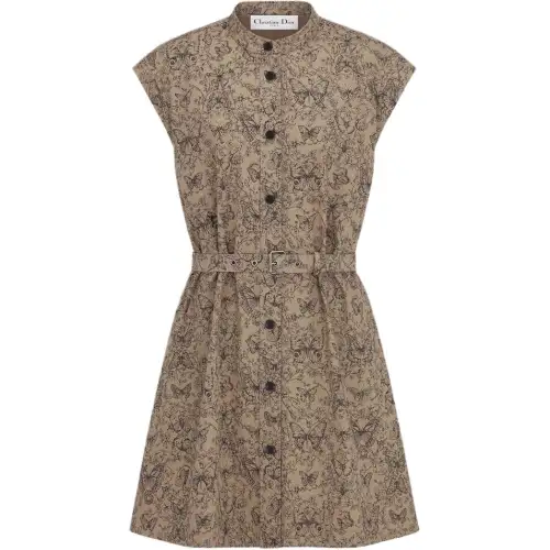 DIOR Sleeveless Dress Women's Beige