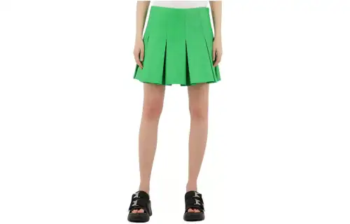Bottega Veneta Pleated Leather Skirt