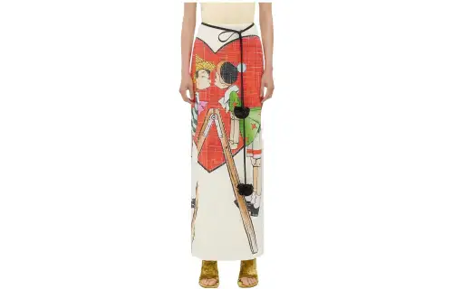 Bottega Veneta FW23 Casual Long Skirt Women's White