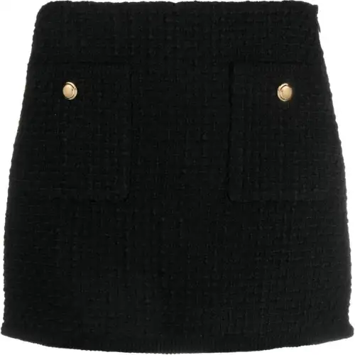 Miu Miu button-detail bouclé miniskirt