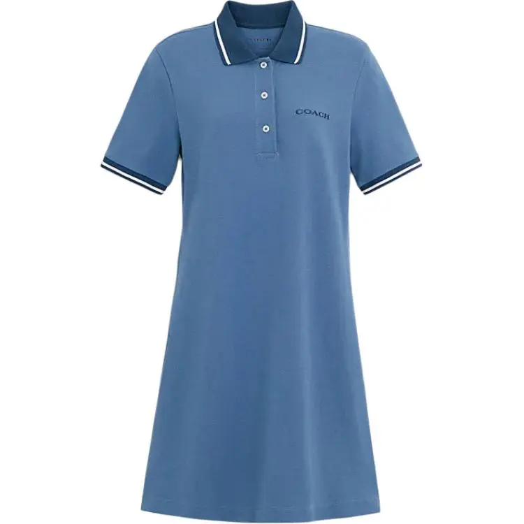 COACH SS24 Short Sleeved Dress Women's Sky Blue