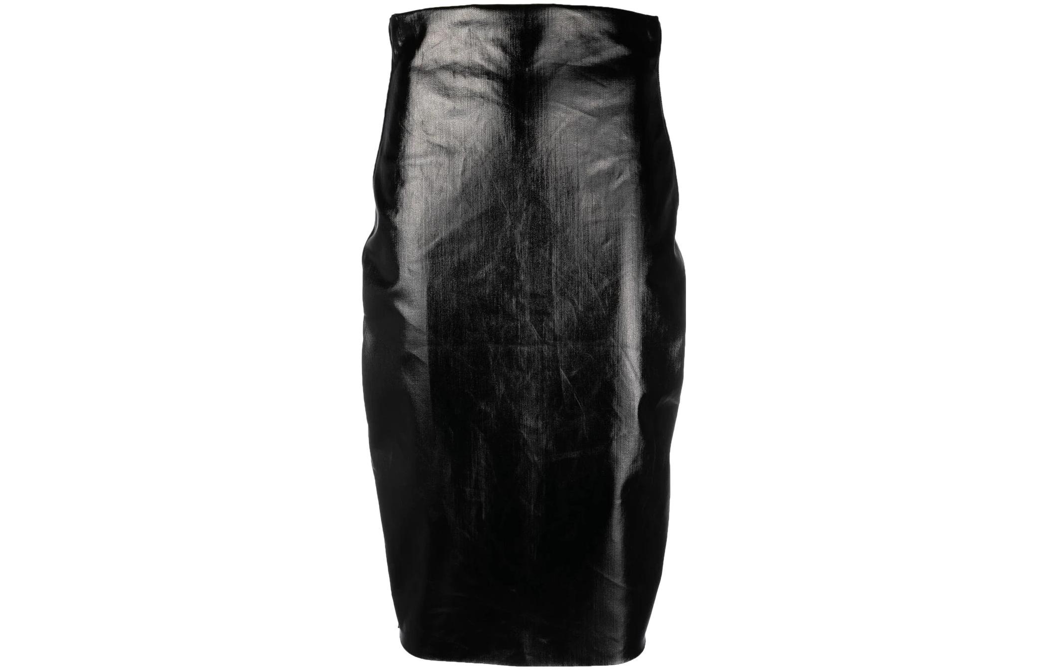 RICK OWENS Casual Long Skirts Women's Black Mid Length A Line Skirt