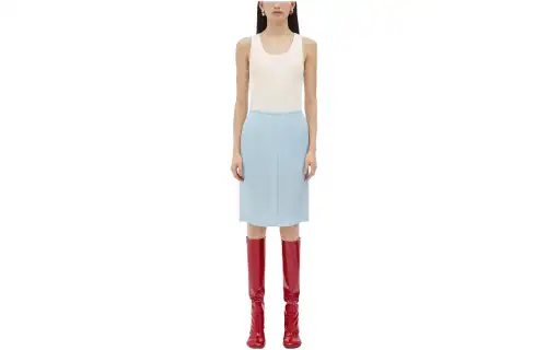 Bottega Veneta Casual Long Skirt Women's Light Blue