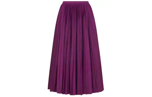 DIOR Mid Length Pleated Skirt Casual Long Skirt Women's Purple