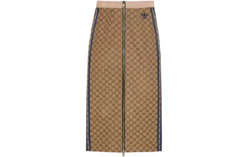 GUCCI x Adidas Originals SS23 Casual Long Skirt Women's Ebony