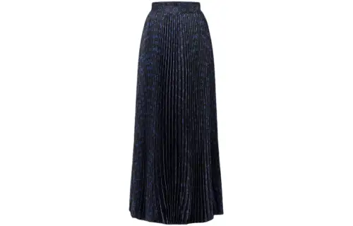 LOUIS VUITTON Monogram Silk Pleated Skirt